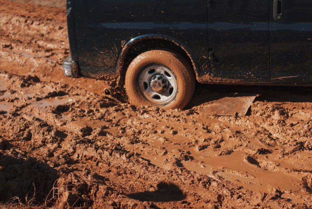 a car tire on the ground