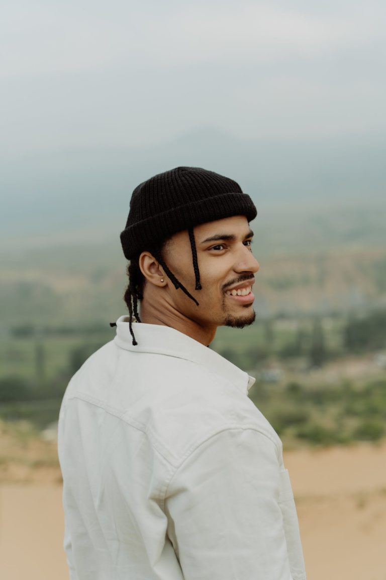 a man wearing a hat