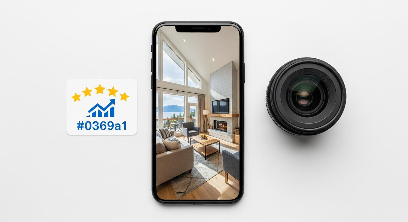 Luxurious living room in a vacation rental, professionally photographed to attract guests.