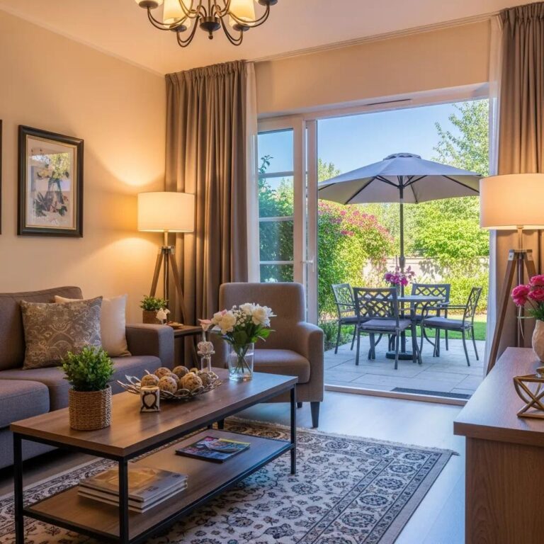 Inviting vacation rental property with cozy decor and outdoor space