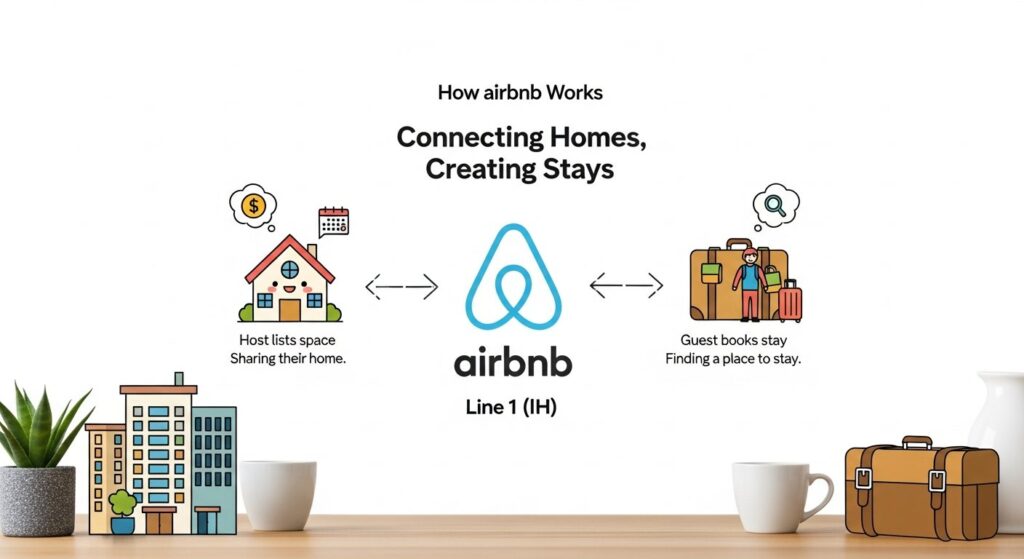 Featured illustration of Airbnb vacation rental booking and trip planning process