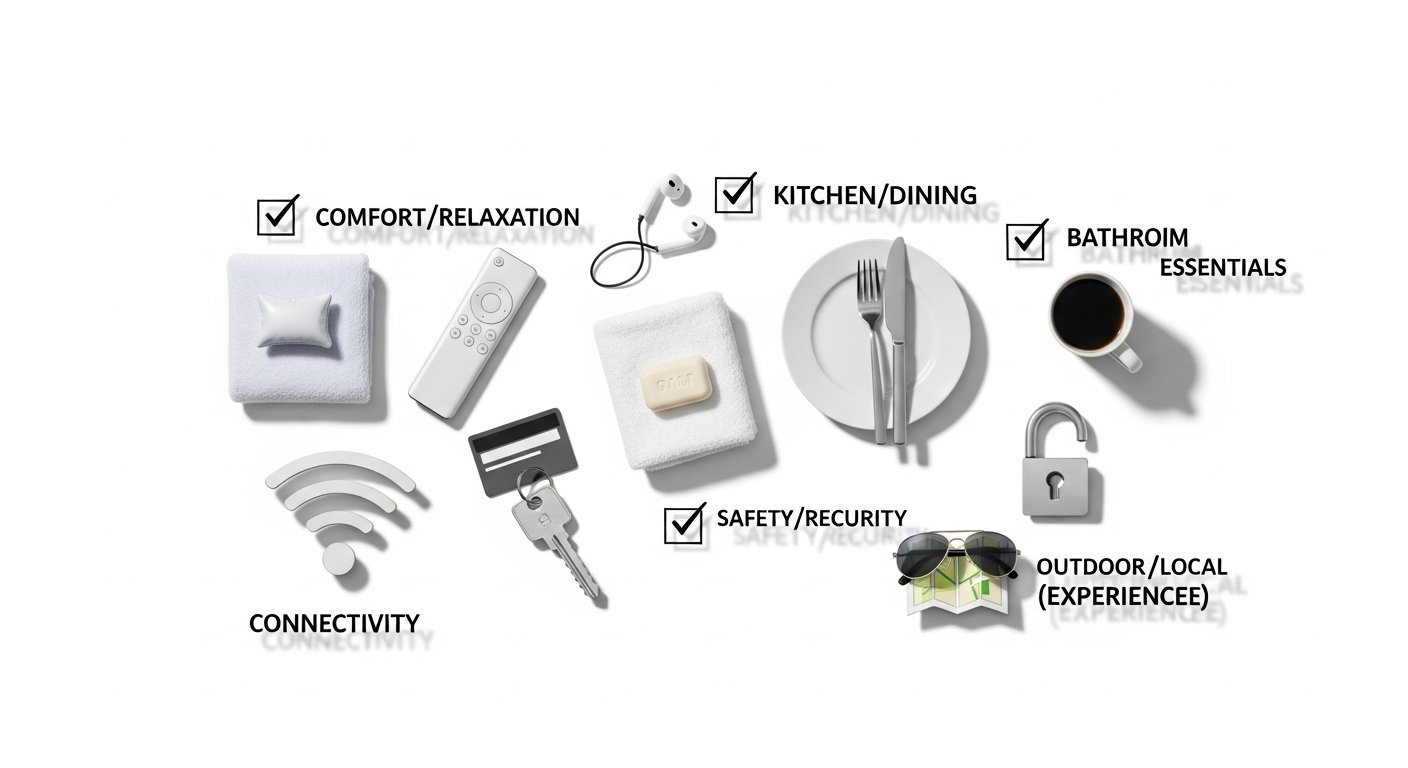 4. entertainment and living area layouts — vacation rental amenities checklist